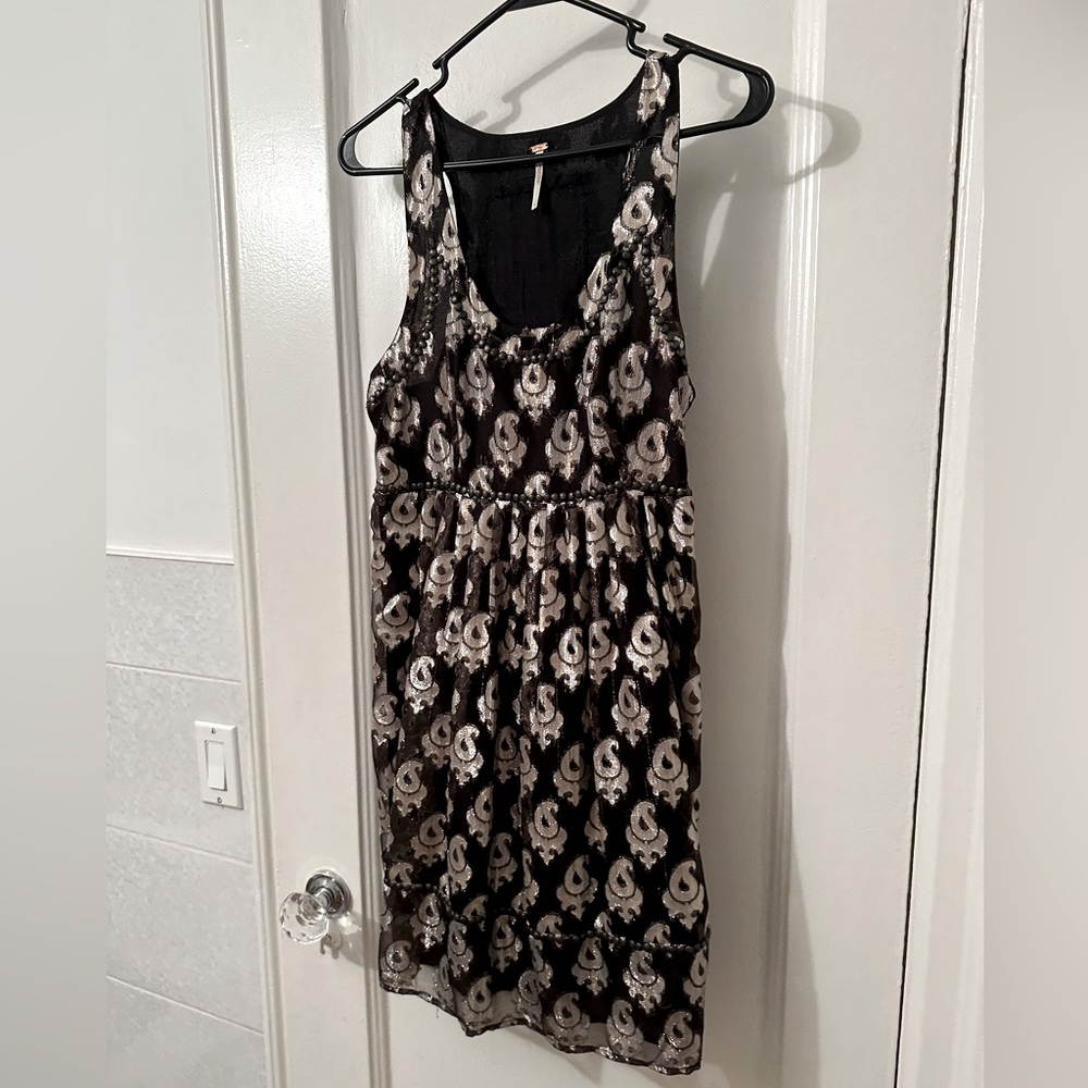 Sparkly black and silver free people dress